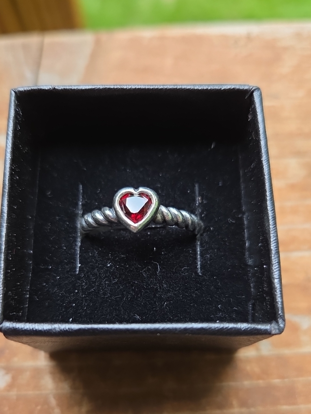 925 Silver James Avery Red Garnet Heart Ring-7